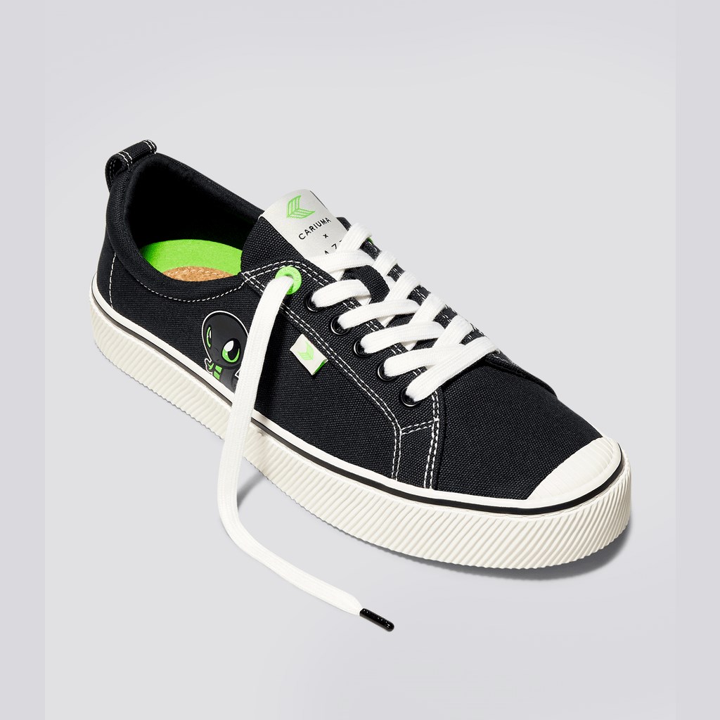 OCA LOW Cariuma Low Top Tela Vegan Noir Homme | OBZ-3555579